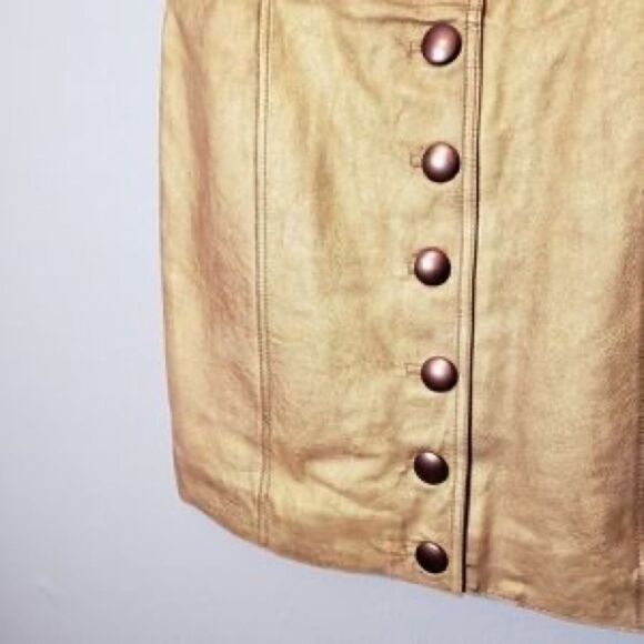 Free People Goldie Leather Button Mini Dress size 6 NWT - Picture 5 of 8